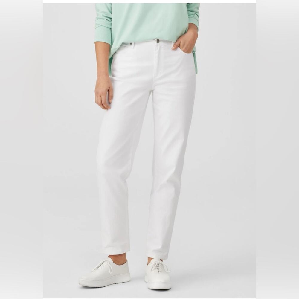 Eileen Fisher Jeans High-Rise White Denim Size 8